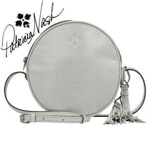 NWT Patricia Nash Scafati Canteen-Shaped Crossbody Bag - 786-115 in Ash Lizard